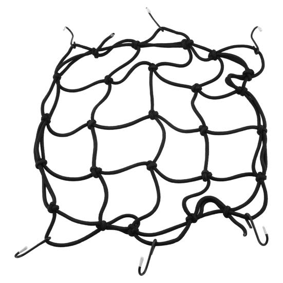 Adjustable Bungee Cargo Net Universal 30cm X 30cm Black Luggage Mesh for Motorcycle