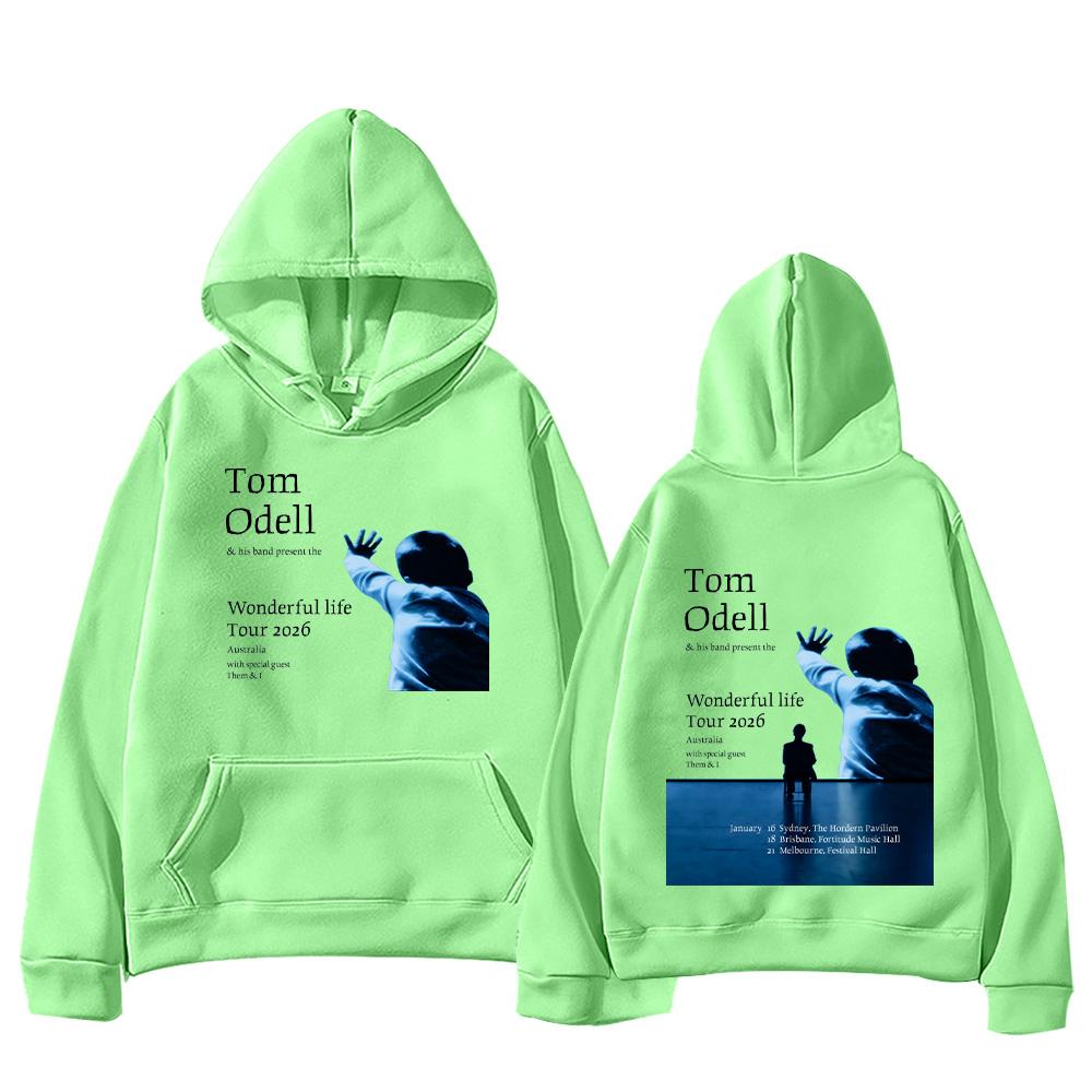 Том Оделл Wonderful LifeTour 2026 Толстовки Мода Хип-хоп Свитшот Длинный рукав Пуловер Осень Зима Унисекс Уличная одежда