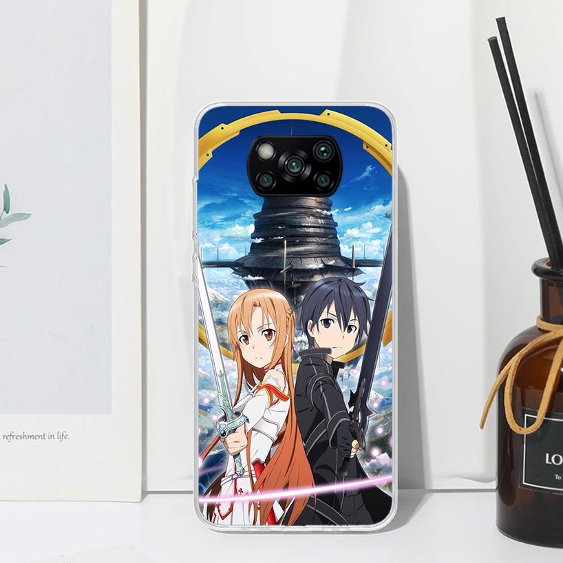 Sword Art Online Anime Phone Case For Xiaomi Poco X7 X6 X5 M7 M8 Pro F7 Ultra Redmi 15C 15 13C 13 12C 12 10 10C 10A Art Fundas P