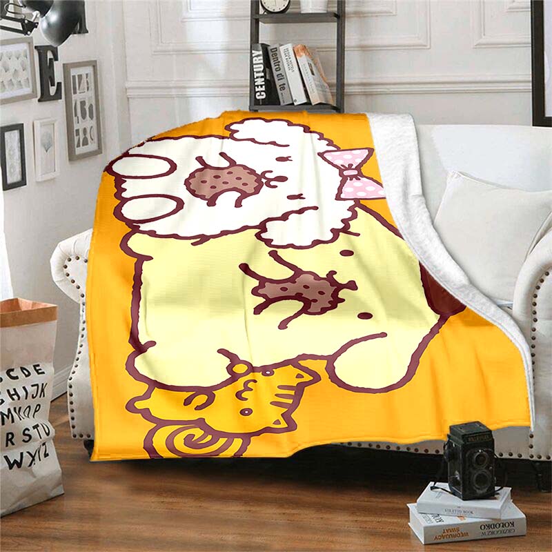 PomPompurin pattern flannel blanket, a nap blanket, warm, comfortable and soft, suitable for sofas, beds, etc.
