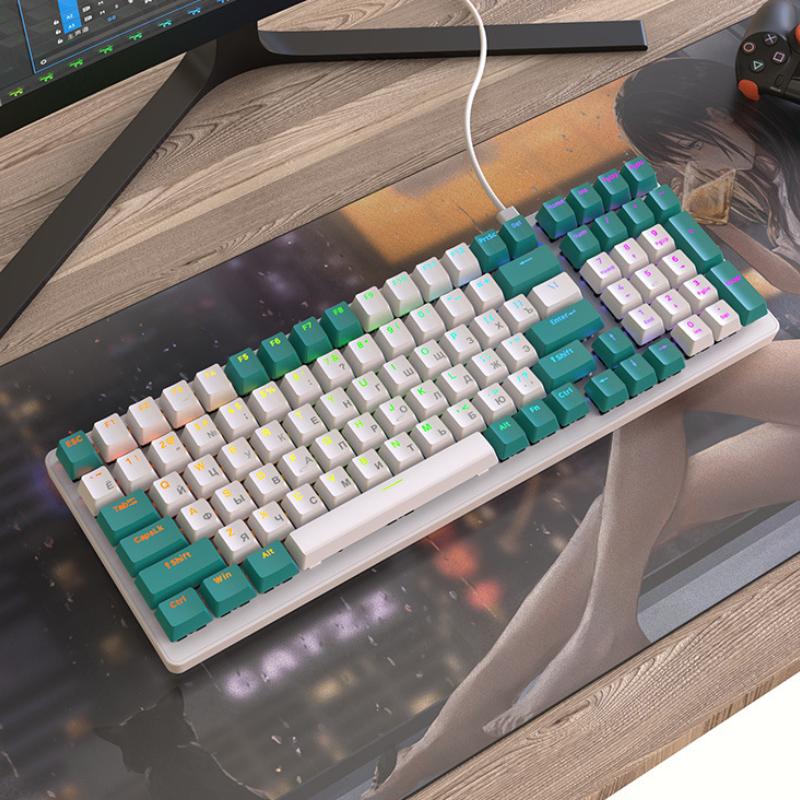 Механическая клавиатура K3, 100 клавиш, игровые клавиатуры для геймеров, игровые клавиатуры с RGB-подсветкой, проводные клавиатуры USB Type-C для настольных ПК