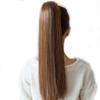 22" Long Silky Straight Synthetic Drawstring Ponytail Clip In Extension High Temperatur Fiber