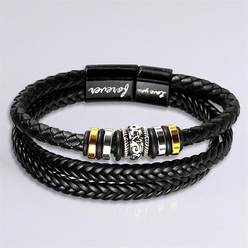 Кожаный браслет ручной работы своими руками Кожаный тканый многослойный мужской кожаный браслет Винтажный браслет YSL