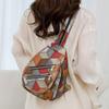 Нагрудная сумка с цветными блоками, женский рюкзак из мягкой кожи, уличный дорожный рюкзак с двойной молнией