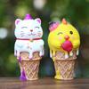 Delightful Ice Cream Animal Collectible Figurines Cute Shiba Inu Rabbit Panda Desk Decor
