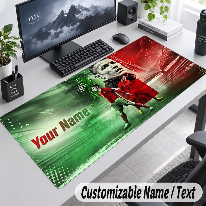 Custom Name Text Mouse Pad Cristiano Ronaldo Personalized Desk Pad For Work And Gaming