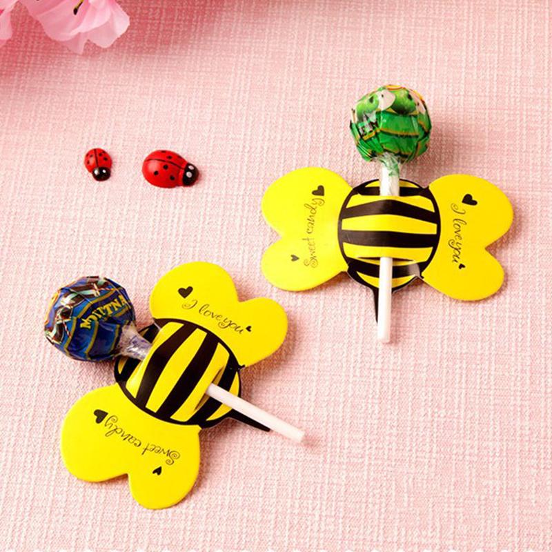 50 шт. вешалка для насекомых декоративная открытка милые насекомые пчелы божья коровка бабочка форма леденец упаковка карта