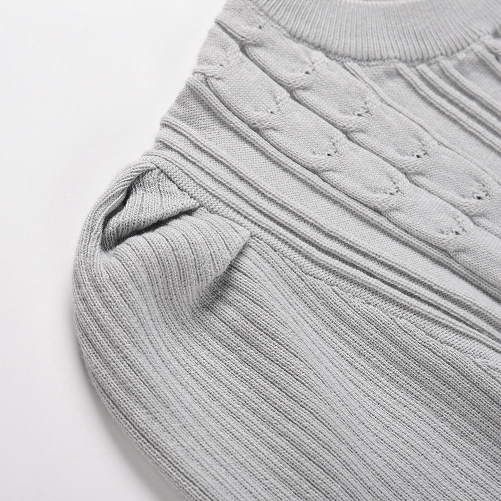 Autumn and Winter Women's Bubble Long-sleeved Knitted Dress Temperament Thin High Waist Big Swing Dress Bottoming Sweater Dresses