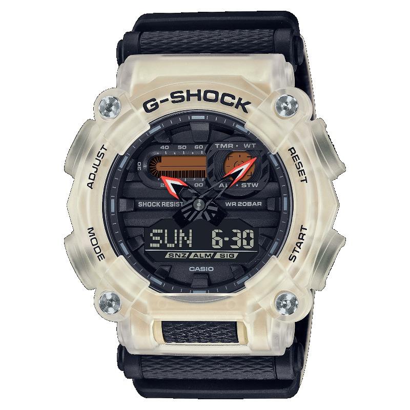 Casio Мужские часы G-SHOCK на смоляном ремешке, водостойкость 200 м, аналоговые, ударопрочные, кварцевые, GA-900TS-4A