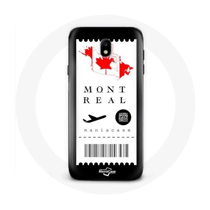 Case for Samsung Galaxy J7 2017 Plane Ticket Montreal Canada