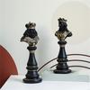 62KD Черно-белая шахматная статуэтка Королева/Король/Конь Скульптура для изысканного домашнего и офисного декора Классический дизайн