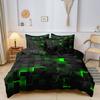 3pcs 3D Digital Print Energy Block Geometric Cube Modern Grid Plaid Checked Bedding Set Includes 1*Duvet Cover & 2*Pillowcases