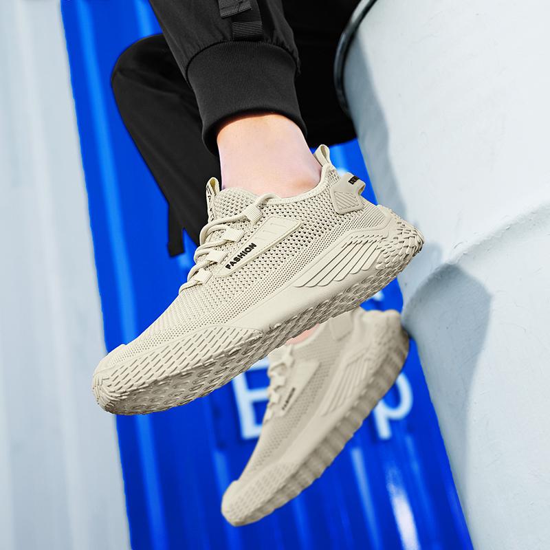 2024 летние спортивные мужские летающие плетеные универсальные дышащие легкие нескользящие повседневные туфли с мягкой подошвой