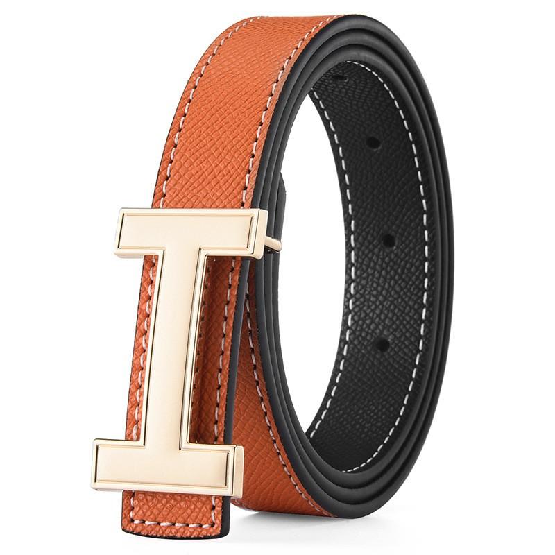 Womens Leather Belt Fashion H Buckle Waistband Work Casual Daily Wear