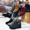 New Winter Women's Boots,Plush Fleece Lined Mid-Calf Snow Boots