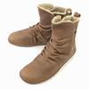 EL NATURALISTA Embossed Leather Short Boots 40 24.5 Camel Inner Fur
