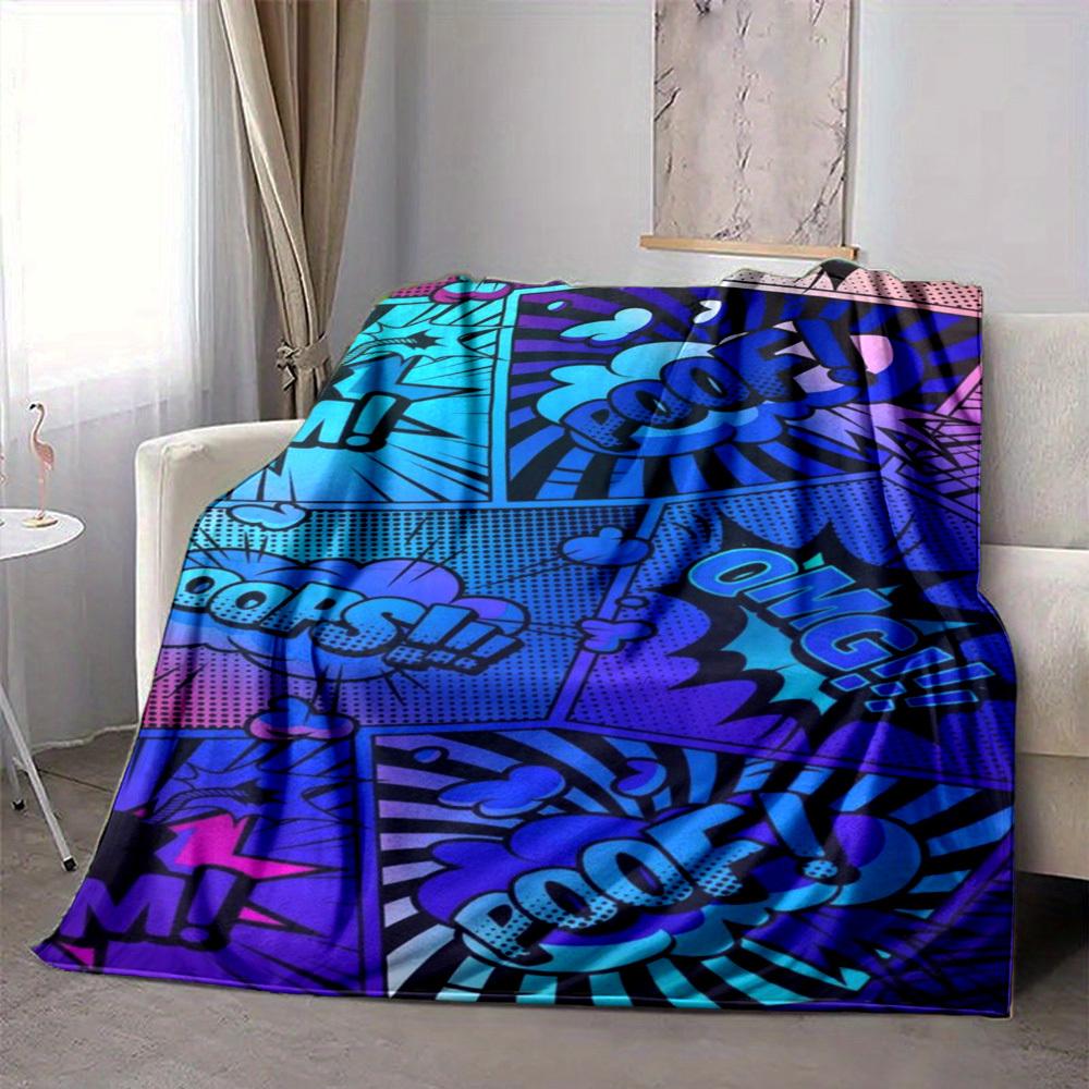 1PC Comic Book, Pop Art Print Blanket, Soft Throw Blanket - Warm & Cozy for Couch, Bed, Office, and Travel yy250912226