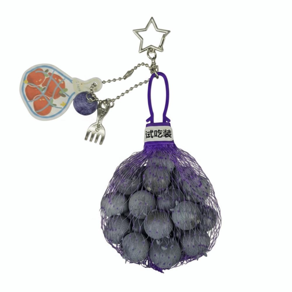 Realistic 3D Red Fruit Key Chain Handmade Style Mini Cluster Fruit Charm Aesthetic Styling