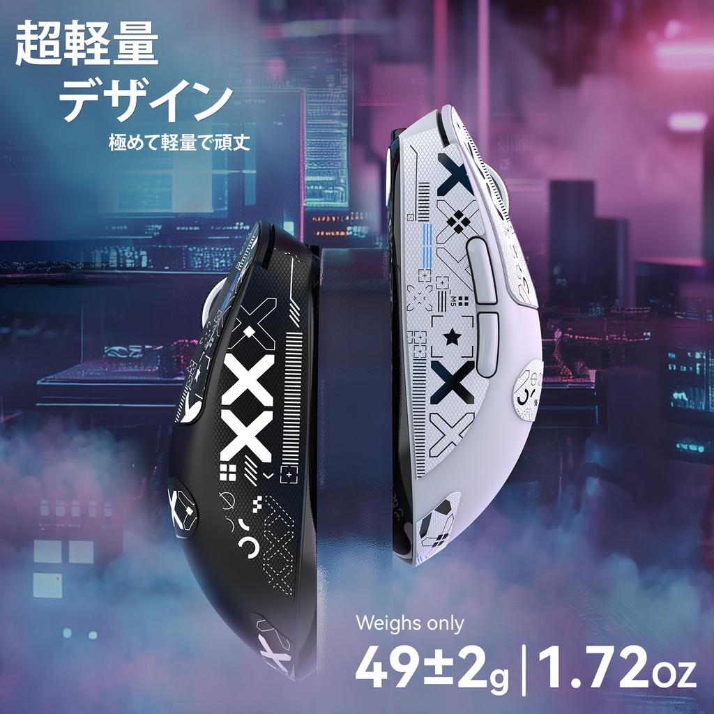 SHARK X3Max Gaming Lightweight PAW3950 42000 DPI Cloud Driver New Fast Click 100 Million Click Ergonomic FPS Gaming Black with A.JAZZxATTACK Mouse,