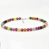 Retro Colorful Tourmaline Beaded Necklace for Women - Versatile High-End Vintage Choker