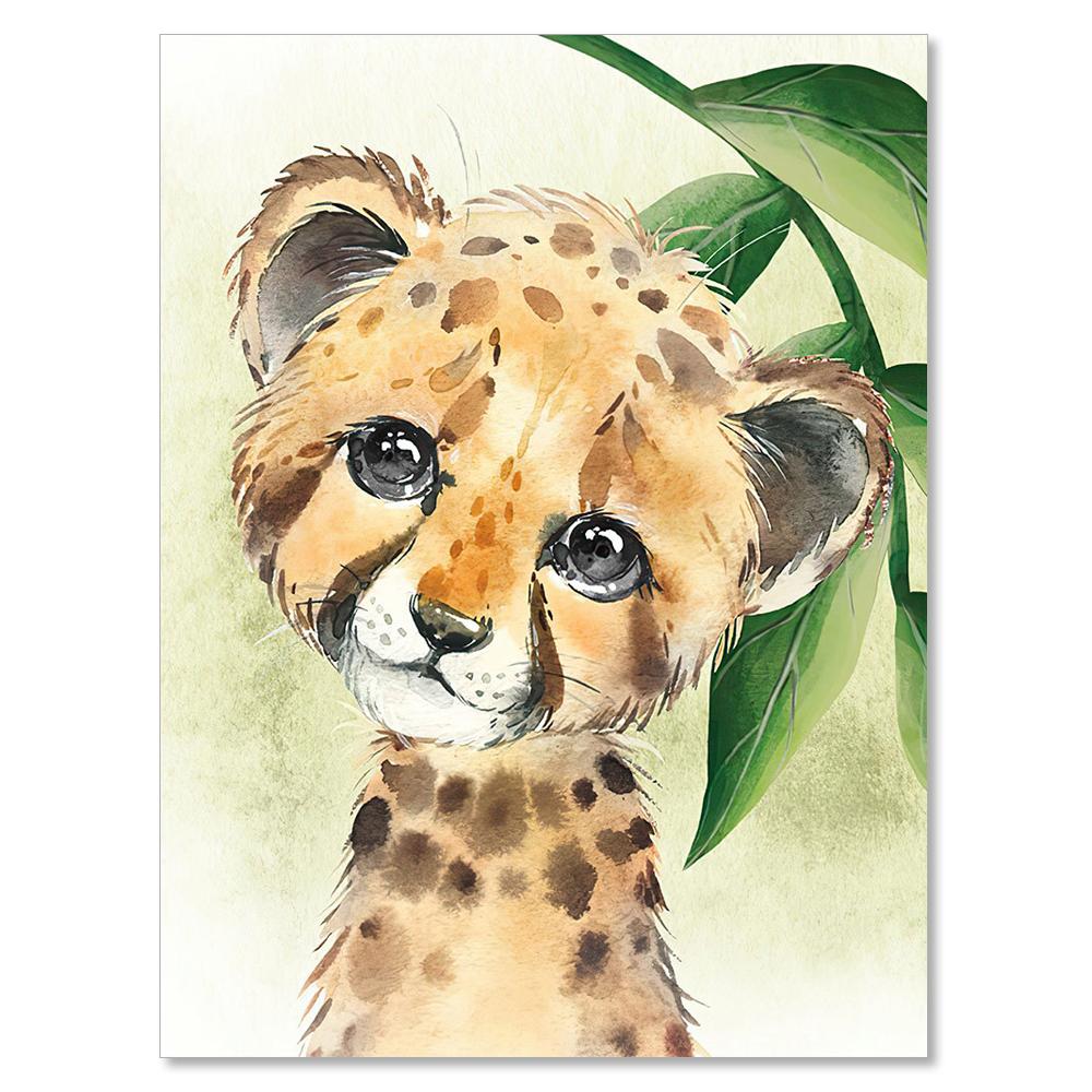 Украшение детской комнаты Детские картины Настенные животные Декор детской комнаты Художественная печать Laminas Decorativas Pared Cuadros Картины на холсте