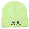 Unisex Knit Beanie With Big Eyed Smiling Face Embroidery Design For Winter