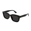 GUCCI Logo Temples Metal Irregular Sunglasses Unisex Black