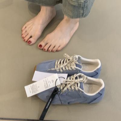 Версия из коровьей кожи~ ретро повседневная обувь, сочетание цветов, немецкие тренировочные туфли, на шнуровке, на плоской подошве, спортивная обувь, женские универсальные кроссовки для бега, Форрест Гамп ш