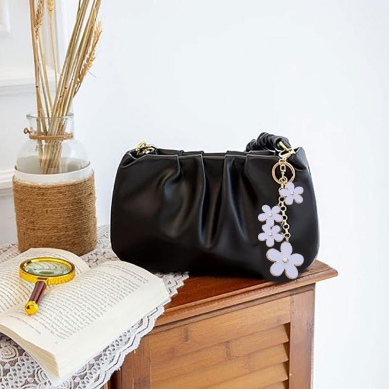 Elegant Flower Keychain Sturdy Alloy Bag Charm Fashion Accessory for Trendy Women Ladies Waterproof Oil Drop Designs