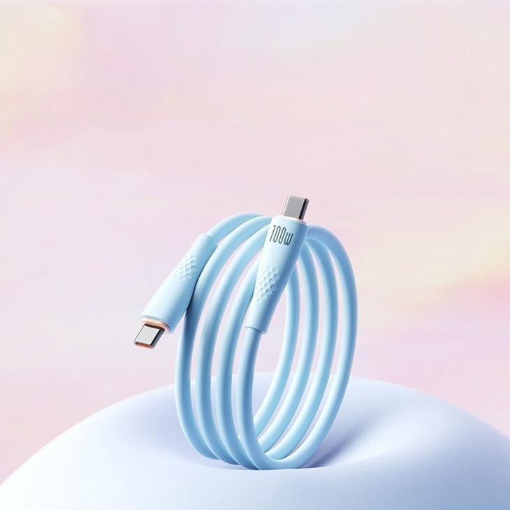Кабель PD100W Super Fast Charge Type-C из жидкого силикона для IPhone 16 15 Samsung XiaoMi HuaWei Быстрой зарядки USB C Data Wire