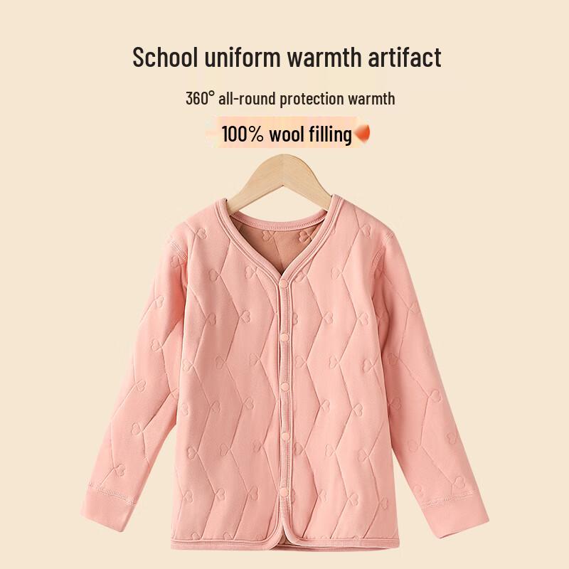 Langsha Girls' Winter Fleece-Lined Thermal Underwear