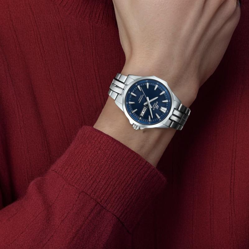 Casio EDIFICE индикатор даты солнечный кварцевый механизм стальной ремешок японские и корейские часы 42,5 мм мужские часы синий циферблат EFB-105SBD-2A