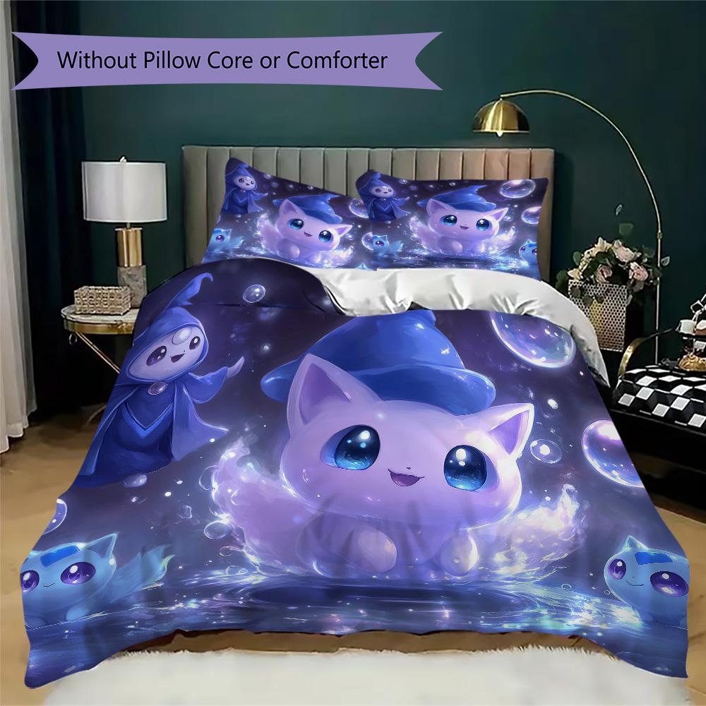 Cute blue sprite Pattern Bedding,Quilt Set Quilt Cover Pillowcase Home Birthday Gift (1*duvet cover+2*pillowcase,without core)XSJT0917386
