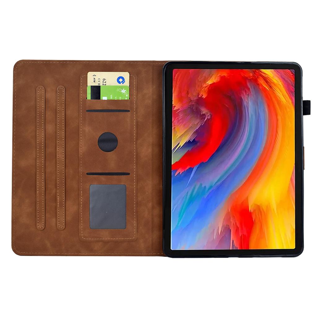 Для Lenovo Tab M10 Plus (3-е поколение) Чехол Цветок Птица Тисненый Держатель для Карт Кожаный Чехол для Планшета