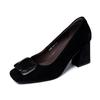 Autumn Retro Single Shoes Women's New Fashion Outer Wear Temperament Round Head Shallow Mouth Comfortable Versatile High Heels
