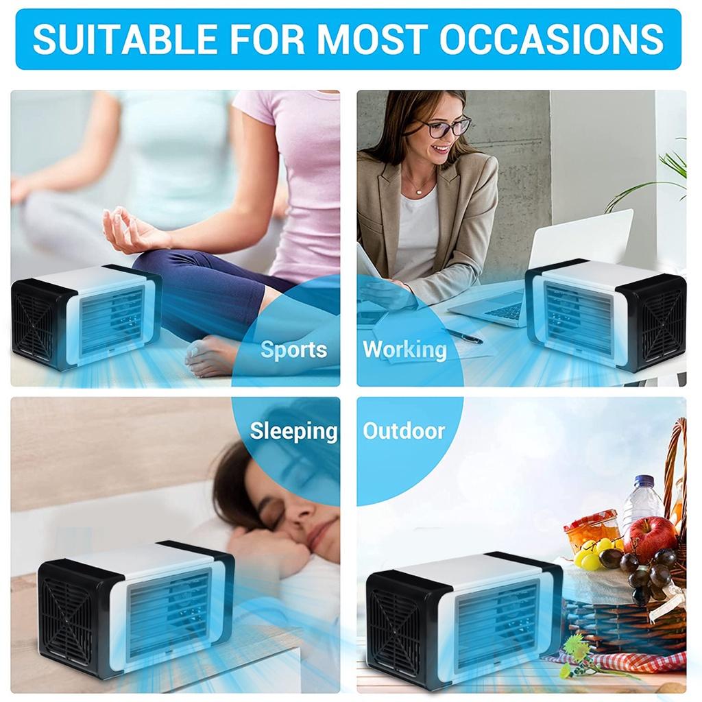 Mini Multifunctional Portable Air Cooler Household USB Desktop Air Conditioner Fan with 2 Ice Crystal Pack Air Conditioner DC 5V