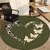 1pc Butterfly Heart Office Round Area Rug, Indoor Mat Suitable ForOffice, Under Office Chairs Bedroom Living Room Home Decor T194