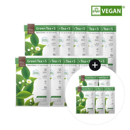 ARIUL Seven Days Mask Green Tea S 10 Sheets + 5 Sheets Special