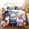 KonoSuba Аниме Комплект постельного белья Односпальный Полуторный Полный Евро Кинг-сайз Пододеяльник Комплект постельного белья для спальни взрослых и детей