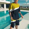 European and American Summer Men's Trend Casual Beach Style High-quality 3D Digital Printed T-shirt and Shorts Set