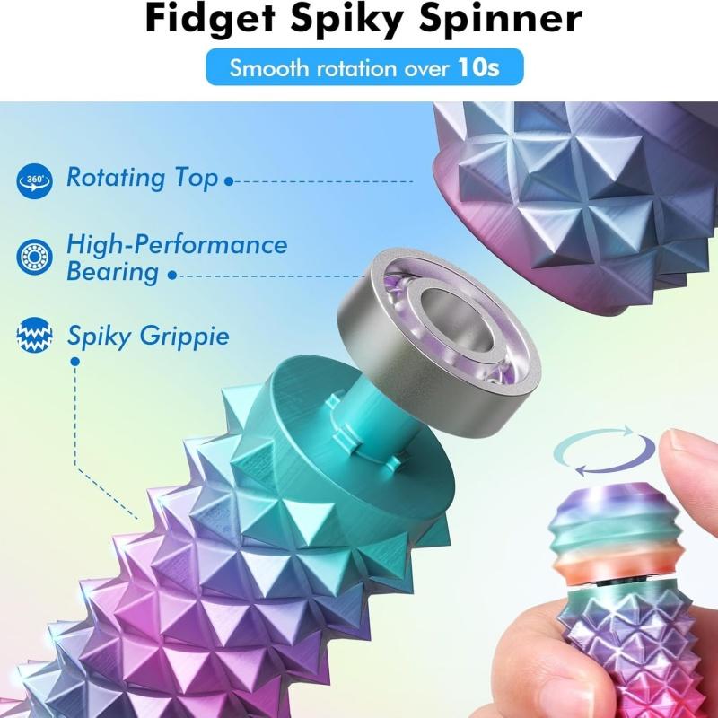 Сенсорная игрушка-спиннер Pain Stim Fidget для снятия стресса, 3D-печать, вращающаяся, с шипами, для хватания, для стола в офисе