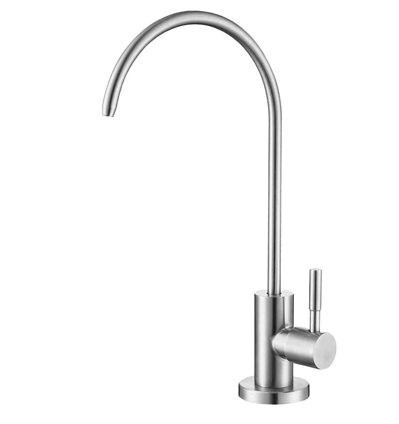 Kitchen Single-cooling 304 Stainless Steel Direct Drinking Water Chrome Finish Deck Mounted Faucet Ceramic Valve Classic Modern