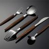 5 шт. Набор столовых приборов из нержавеющей стали, португальский, зажим, деревянная ручка, нож, вилка, ложка, золотой набор столовых приборов, бытовая утварь для кухни