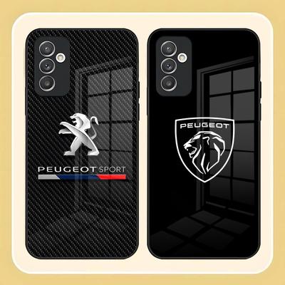 Чехол для телефона с логотипом автомобиля P-peugeotes для Samsung S26 S24 Ultra S23 S22 S21 Fe S25 Plus A54 A34 A24 A53 A13 A16 Стеклянная крышка