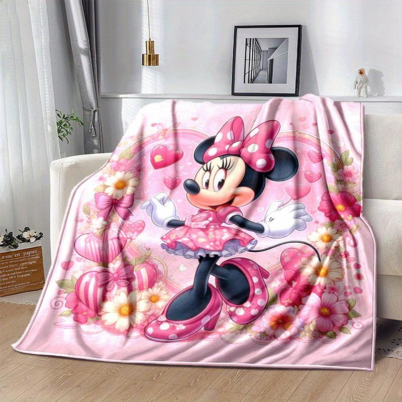1pc Minnie Printing Blanket - Soft, All-Season Throw for Office Blanket, Car, Travel