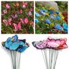 10PCS Garden Decoration Simulation Butterfly with Rods Multi-Color Lifelike Butterfly Stakes