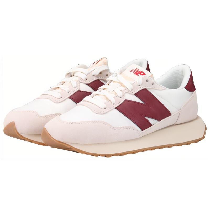 New Balance 237 Белые Бургундские Кроссовки MS237SB