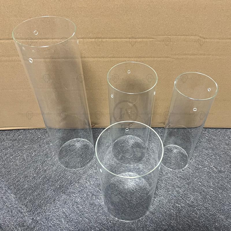 Clear round Cylinder Glass Shade Replacement for Candlestick Lamp Transparent Long Tube Glass Lampshade for Lighting Parts