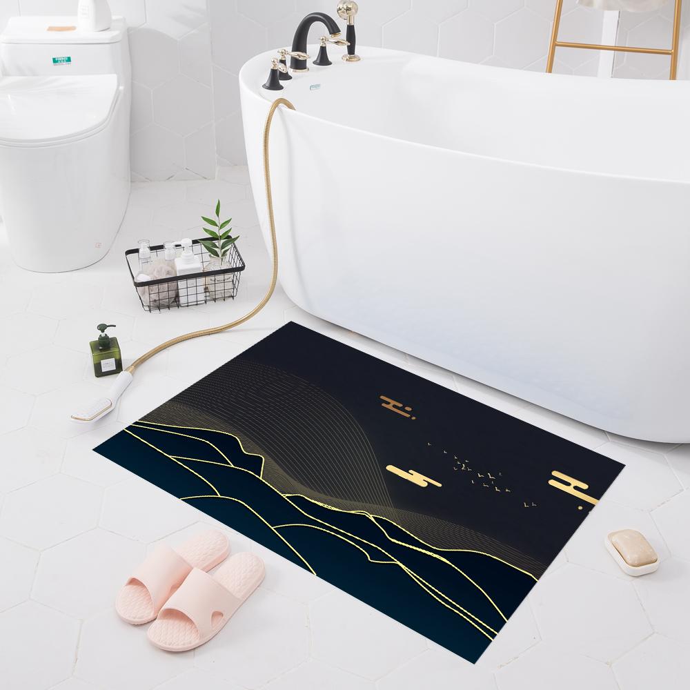 Bathroom Anti-slip Absorbent Mat Door Mat Toilet Shower Rug Household Bathroom Bedroom Floor Kitchen Rug