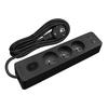 SELDUR G3FH52S Power Strip, 3 Type E Sockets + Switch, USB A+C Fast Charging 20W, Black, 5m Cable
